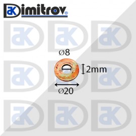 Дифтунга Ø  8 х Ø 20 х 2 mm медна